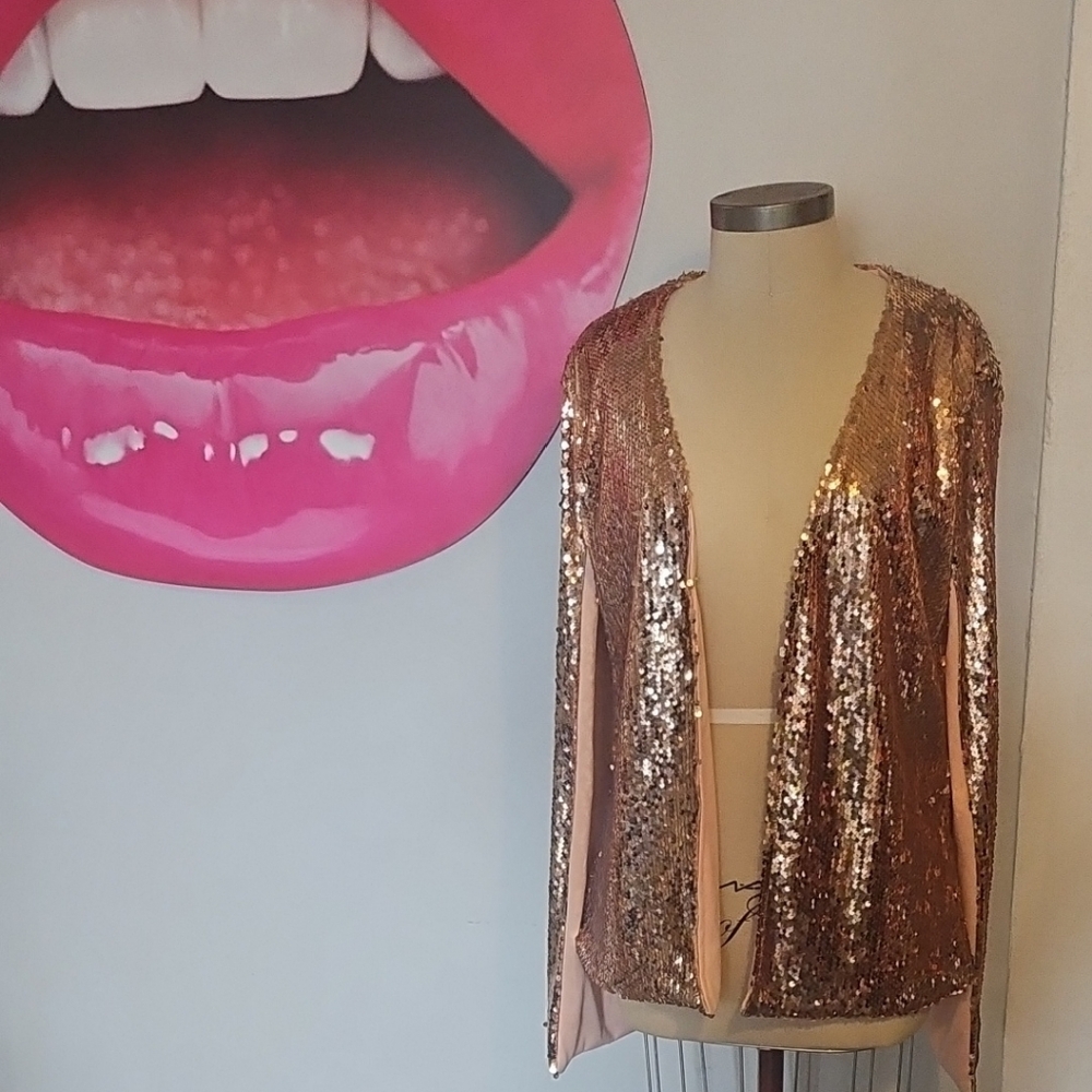 Sequin RoseGold Cape